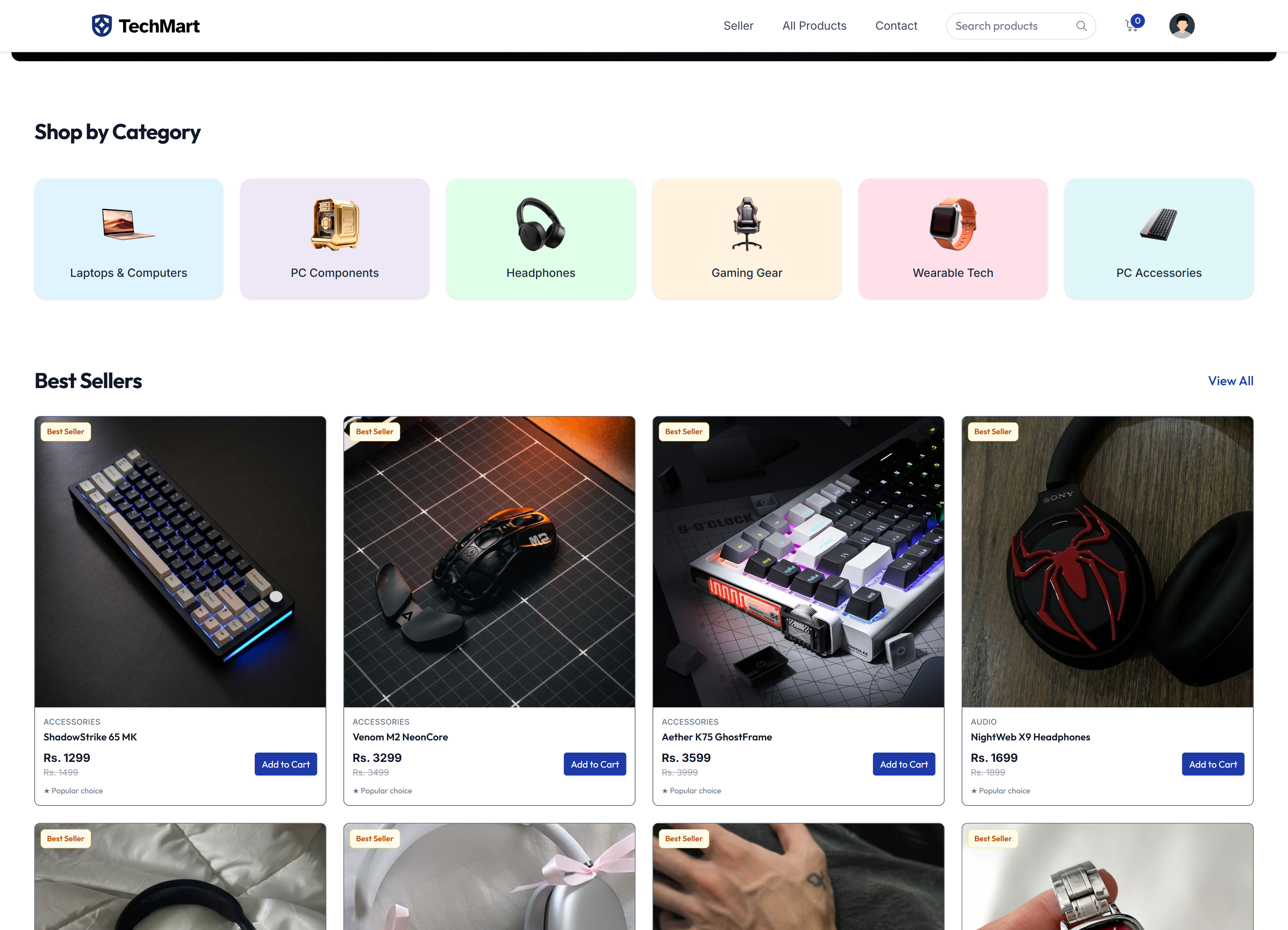 TechMart - Full Stack E-Commerce Platform for Electronics and Gadgets by Sai Prithvi